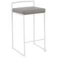 thumbnail image 2 of Contemporary Home Living Set of 2 White and Gray Leather Stacker Counter Stool - 31", 2 of 5