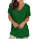 thumbnail image 2 of Puntoco - Camiseta de manga corta para mujer, cómoda, informal, cuello en V, bolsillo sólido, ajuste holgado Puntoco Puntoco-731, 2 of 6
