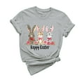 thumbnail image 2 of Xihbxyly Easter Shirts for Women Funny Bunny T-Shirt Loose Plus Size Short Sleeves Graphic Tee Tops Easter Egg Holiday Shirt Round Neck Top, 2 of 5