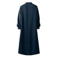 thumbnail image 3 of OSOLU Dresses Women Casual Solid Color Dress Button V-Neck Long Sleeve Loose Long Dress Trendy Sundress Wedding Guest Dress, 3 of 5