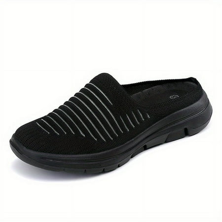 

Women s Mule Sneakers Breathable Knit Lightweight Closed Toe Slip On Shoes for Casual Walking