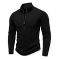 thumbnail image 5 of LEKWK Quarter Zip Pullover Men Slim Fit Mock Neck Long Sleeve Shirts Ribbed Texture Athletic Shirts Solid Fall Winter Casual Warm, 5 of 7