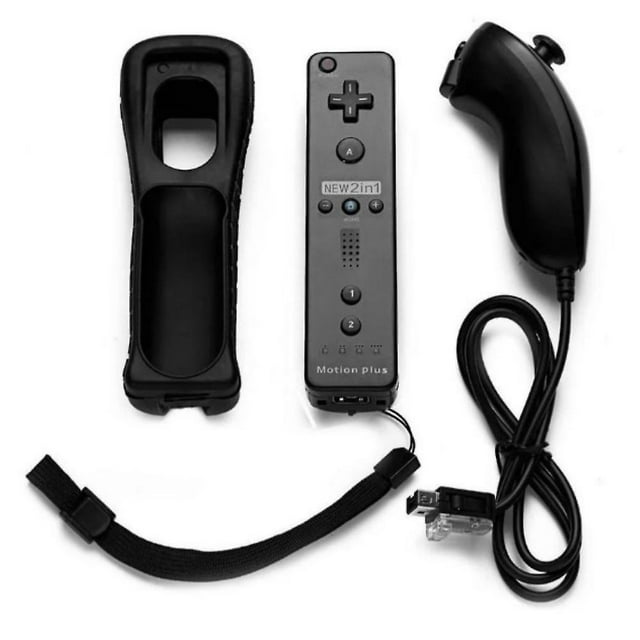 2in1 game controller Wii Nunchuck Remote Controller with Motion Plus Compatible with Wii Console