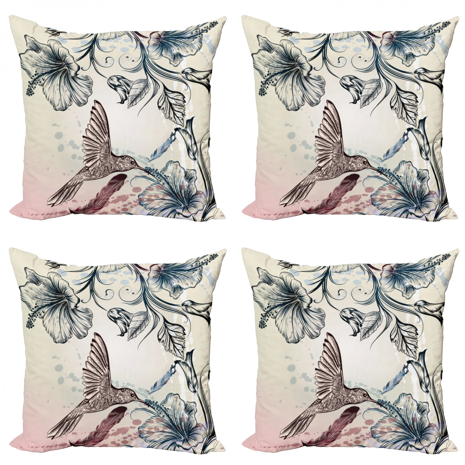 40cm Living Room Accessories Blue Hummingbird Cushion Covers Square Cushion Covers 36cm Light Blue Throw Pillows Bird Themed Cushion Cover Choice of Sizes 30cm 46cm Square Floral Room Decor 