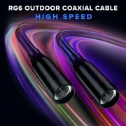 Maximm 25ft RG6 Coaxial Cable Triple Shielded Outdoor Rated CL3 F-Type for CATV, HDTV, Antenna, Satellite, Internet