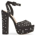 thumbnail image 2 of Lauren Lorraine Carrie Black Block Heel Ankle Strap Formal Platform Sandal Black, 2 of 6