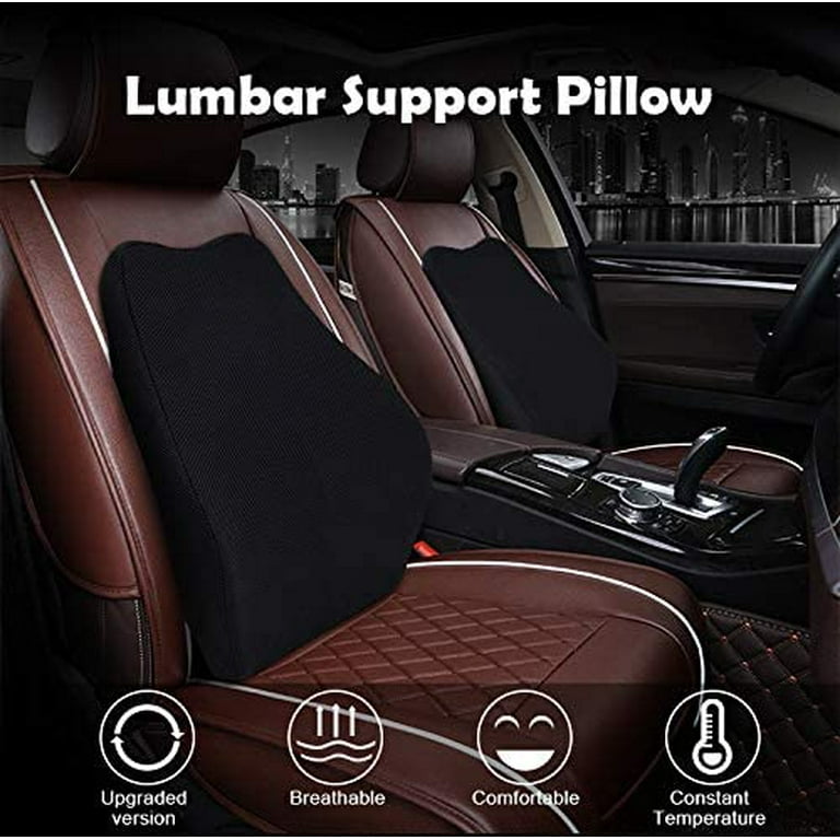 Comficlouds Seat Cushion & Lumbar Support Pillow for Office  Chair,Orthopedic Car Seat Cushion Memory Foam Back Support, Black