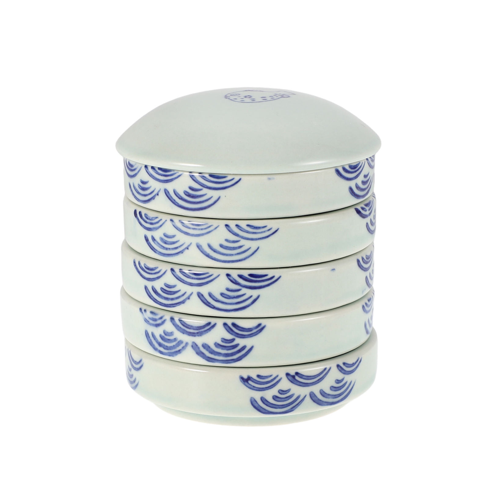 HOMEMAXS Porcelain Watercolor Mixing Tray with Lid Round Porcelain Watercolor Palettes Dishes