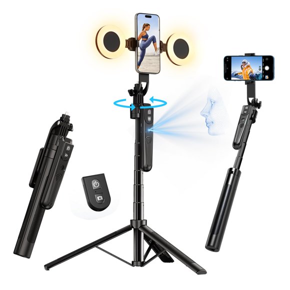 Trípode selfie con seguimiento automático de rostro y luz yAyusi 70,9