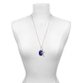 thumbnail image 3 of Delight Jewelry Silvertone Oval - Imitation Cat's Eye - Blue - I Set You Apart Engraved Cross Zoey Necklace, 28", 3 of 4
