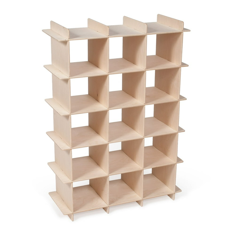 Modern Wood Shoe Storage Cubby Birch Wood