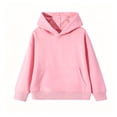 thumbnail image 6 of Paiwinds Casual Big Girls Hooded Pullover Hoodie Long Sleeve Sweatshirt with Kangaroo Pocket Regular Fit Solid Color Activewear for Teen Girls, 6 of 9