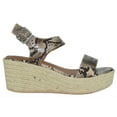 thumbnail image 2 of Soda Luthor Natural Python Trim Rubber Sole Flatform Embellished Wedge Sandals (Natural Python, 9), 2 of 2
