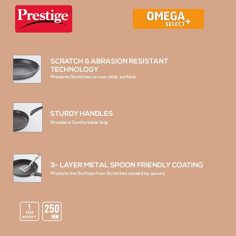 Prestige Omega Select Plus Residue Free Non-Stick Fry Pan, 25Cm