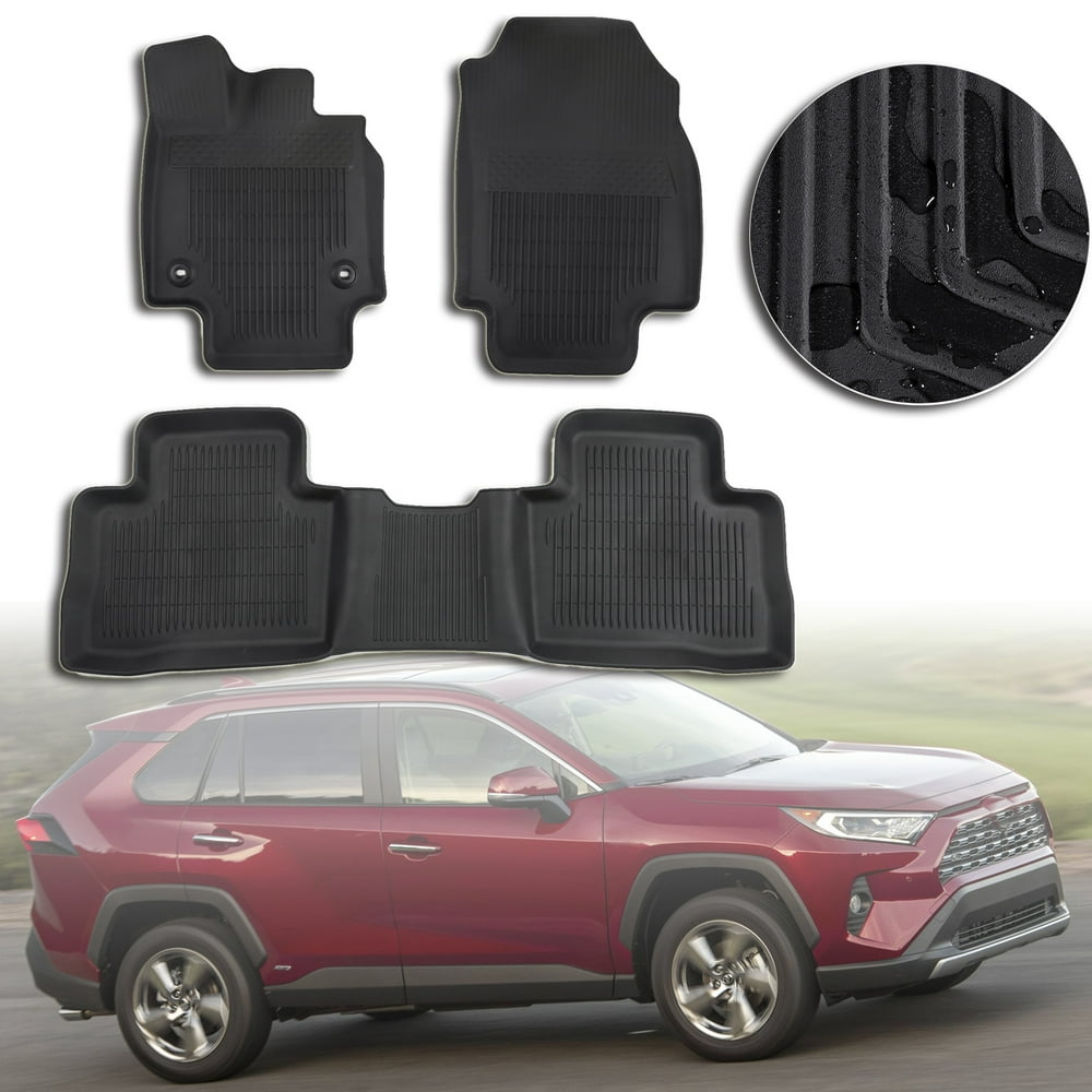 Black Floor Mats Liners For Toyota RAV4 2019 2020 Adventure