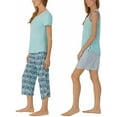 thumbnail image 2 of Carole Hochman Ladies' Cotton Fabrication 4-piece Pajamas Set, 2 of 4