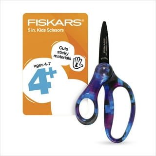 Fiskars 5 Pointed Kids Scissors with Eraser Sheath, Blue (Ages 4+) 