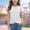 White, variant on Juslio Girls Shirts Short Sleeve Ruffle Round Neck Solid Casual Kids Clothing Fashion Tops