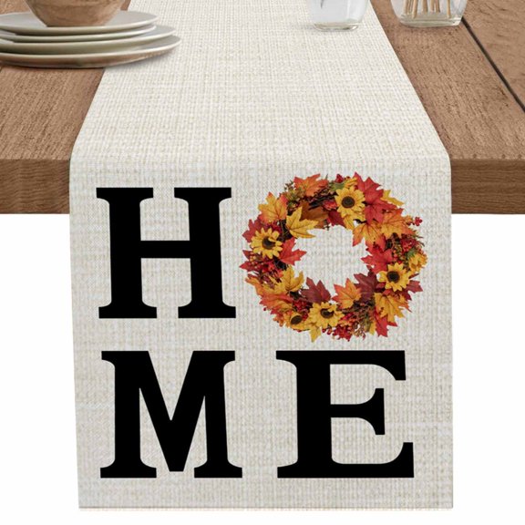 nqOlkjepod Fall Pumpkin Table Runner 36 Inches Long Farmhouse Dress Scarves, Farm Home Thanksgiving Day Maple Leaf Dining Tablerunner for Coffee Table/Kitchen Island/Party Décor, Small 13" x 36"