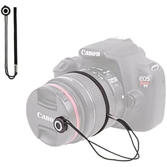 Acuvar Camera Lens Cap Keeper Holder with Elastic String Anti-Loss. Compatible with Canon, Nikon, Sony, Panasonic, Fujifilm, Pentax, Sigma DSLR SLR Evil Mirrorless Cameras Video Cameras (1 Pack)
