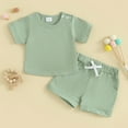 thumbnail image 2 of Bagilaanoe 2pcs Newborn Baby Boy Girl Shorts Set Short Sleeve T Shirt Tops + Shorts 3M 6M 12M 18M 24M Infant Casual Summer Clothes, 2 of 7
