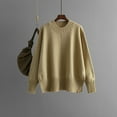 thumbnail image 2 of Sweaters for Women, Fall Sweaters for Women, Crewneck Solid Color Pullover, Long Sleeve Loose Thin Knit for Autumn and Winter Layering, 2 of 4