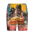 thumbnail image 3 of Picia Psychedelic Band Hotdog Art Pajama Shorts for Men, Men's Pajama Bottoms, Sleepwear,Short Pajama Pants-4X-Large, 3 of 9