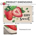 thumbnail image 3 of Spring Summer Strawberry Decorative Front Door Mat, Berry Sweet Welcome Doormat Indoor Outdoor Non-Slip Floor Entryway Rug, Fruit Bee Seasonal Home Kitchen Decoration 17x30 Inch, 3 of 6