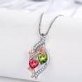 thumbnail image 7 of Taioiat Double Birthstone Necklaces for Women 18K Gold Plated Birthstone Rose Flower Jewelry Anniversary Valentines Day Mother's Day Birthday Gifts for Her Wife Girlfriend Mom, 7 of 7