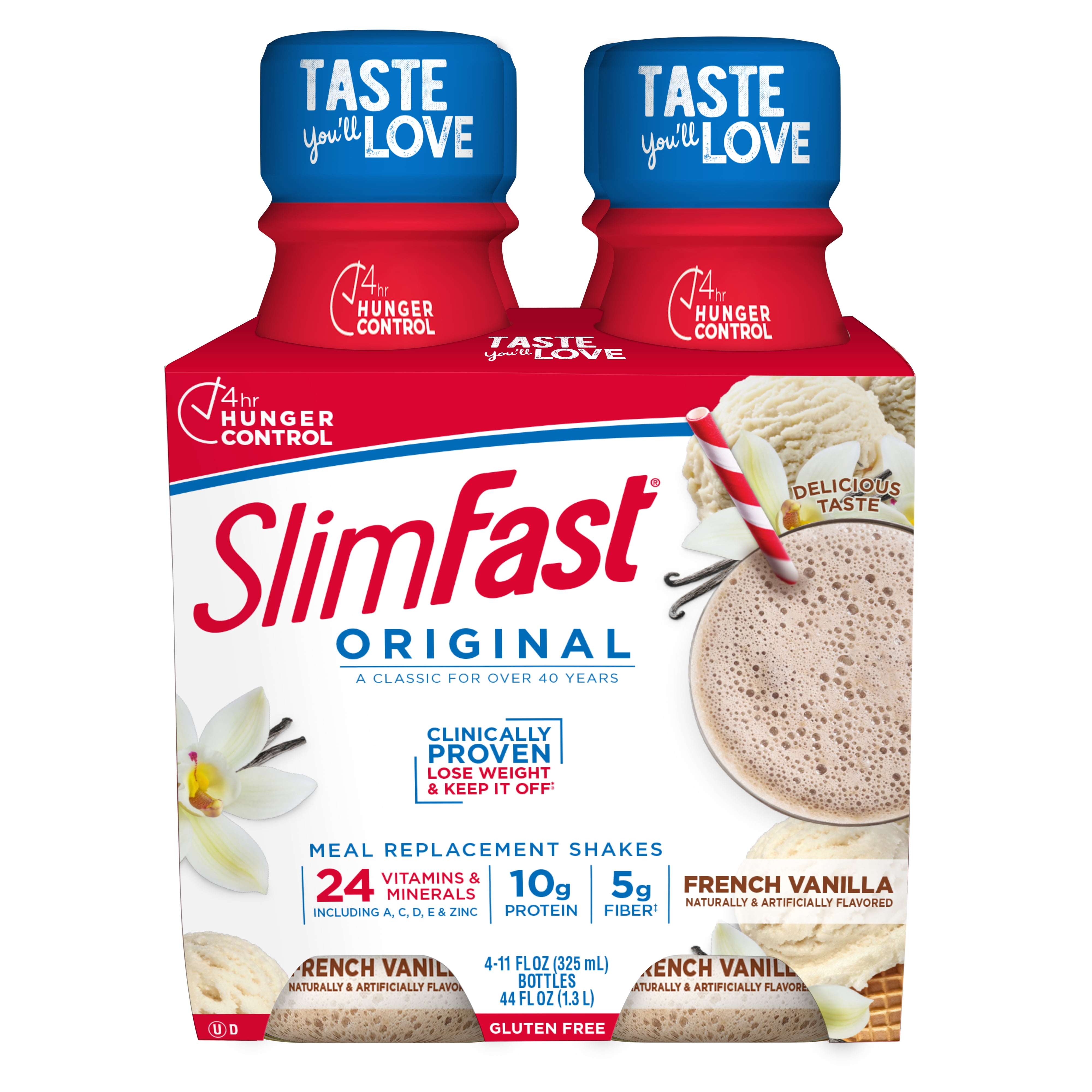 Slimfast Original French Vanilla Meal Replacement Shakes, 11 fl oz, 4 count