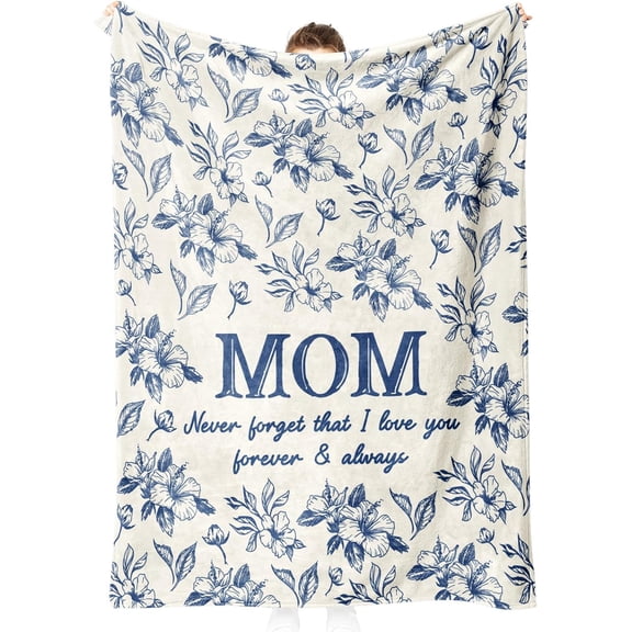 Gifts for Mom, Mom Birthday Gifts from Daughter Son, To My Mom Blanket | I Love You Mom Gifts for Birthday, Christmas, Mothers Day, Blanket for Mom with Hibiscus Flowers