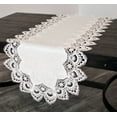 thumbnail image 2 of White European Lace and Antique Jacquard Fabric Table Runner (14" x 27" | 16" x 35"/44"/54" 14"x70"), 2 of 5