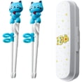 thumbnail image 1 of 2 Pcs Training Chopsticks for Beginners Seniors Children Chinese Chopsticks（Blue）, 1 of 5