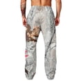 thumbnail image 6 of Havenx Mens Baggy Camo Pants Wide Leg Dry Leaf Print Elastic Waist Sweat Pant with Pockets Open Bottom Camouflage Trousers Jogger Workout Casual Fashion Loose Fit Clothes,Gray XL, 6 of 7