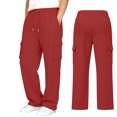 thumbnail image 2 of Nekdswn Boys Cargo Sweatpants 4‑15 Years Kids Fleece Lined Wide Leg Loose Pants Casual Elastic Drawstring Adjustable Cuff Trousers, 2 of 8