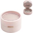 thumbnail image 1 of Small Jewelry Box, Travel Jewelry Box, Jewelry Organizer, Double Layer, Flannel Lining(pink), 1 of 5