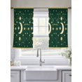 thumbnail image 5 of Star Moon Sheer Curtains 2 Panels Set Retro Gorgeous Gold Polka Dots Stars Moon Dark Green Sheer Window Curtains Light Filtering Rod Pocket Voile Drapes for Bedroom Living Room 52"x45", 5 of 8