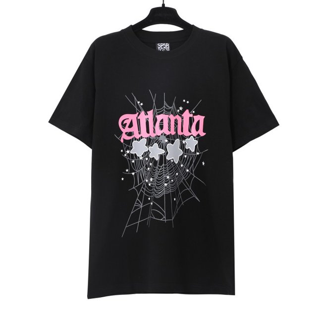 Sudadera con capucha rosa con la misma letra de espuma del cantante de hip-hop Sp5der Young Thug 5555557025 negro
