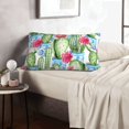 thumbnail image 6 of Goofa Flowers and Cactus Pattern Pillow Case – Plush & Soft Cushion Cover, Hypoallergenic Throw Pillow Case for Comfortable Sleep with Envelope Closure-14"x20", 6 of 6