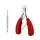 thumbnail image 2 of Jumpingount Alicates para uñas, removedor de piel muerta, alicates para pedicura y cutículas de uñas, tijeras de corte de acero inoxidable Juegos de manicura Rojo, 2 of 6