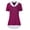 Fuchsia, variant on Womens Contrasting Color Collar for Ladies Short Sleeve Lapel Collared Summer Tops Casual Work Basic Tees