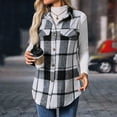 thumbnail image 3 of Vibrex Women's Plaid Vest Button Down Sleeveless Jacket Casual Outerwear Womens Vests Lightweight Fall Outfits Sleeveless Checkered Shirt Women's Tops Business Casual Trendy Fashion Waistcoat, 3 of 8