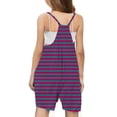 thumbnail image 3 of Cethrio Girls Striped Jumpsuit, Sleeveless Casual Pocket Cotton Summer Pants Hot Pink Size 7 T, 3 of 6