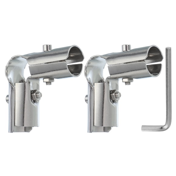 Uxcell Connecteur de Pince de Tuyau, Pinces de Clôture en Acier Inoxydable pour Porte-Manteaux Étagères Support Rail en Forme de L