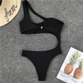 thumbnail image 2 of Qarigey Poliéster Mujer Bikinis Transpirable Elástico Reemplazo Irregular Sexy Elegante Señoras Playa Trajes de baño Accesorios conjuntos de ropa Negro METRO, 2 of 6