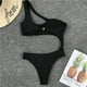 thumbnail image 4 of Minnieouse Bikinis de poliéster para mujer, repuesto elástico sin cables, traje de baño Sexy para mujer de Color sólido para fiesta en la conjuntos de ropa Negro L, 4 of 6