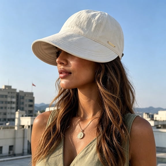 Tucknest Women's Baseball Cap UPF 50  Sun Protection, Adjustable Lightweight Breathable Dad Hat, Beige Casual Sports Cap for Outdoor Travel