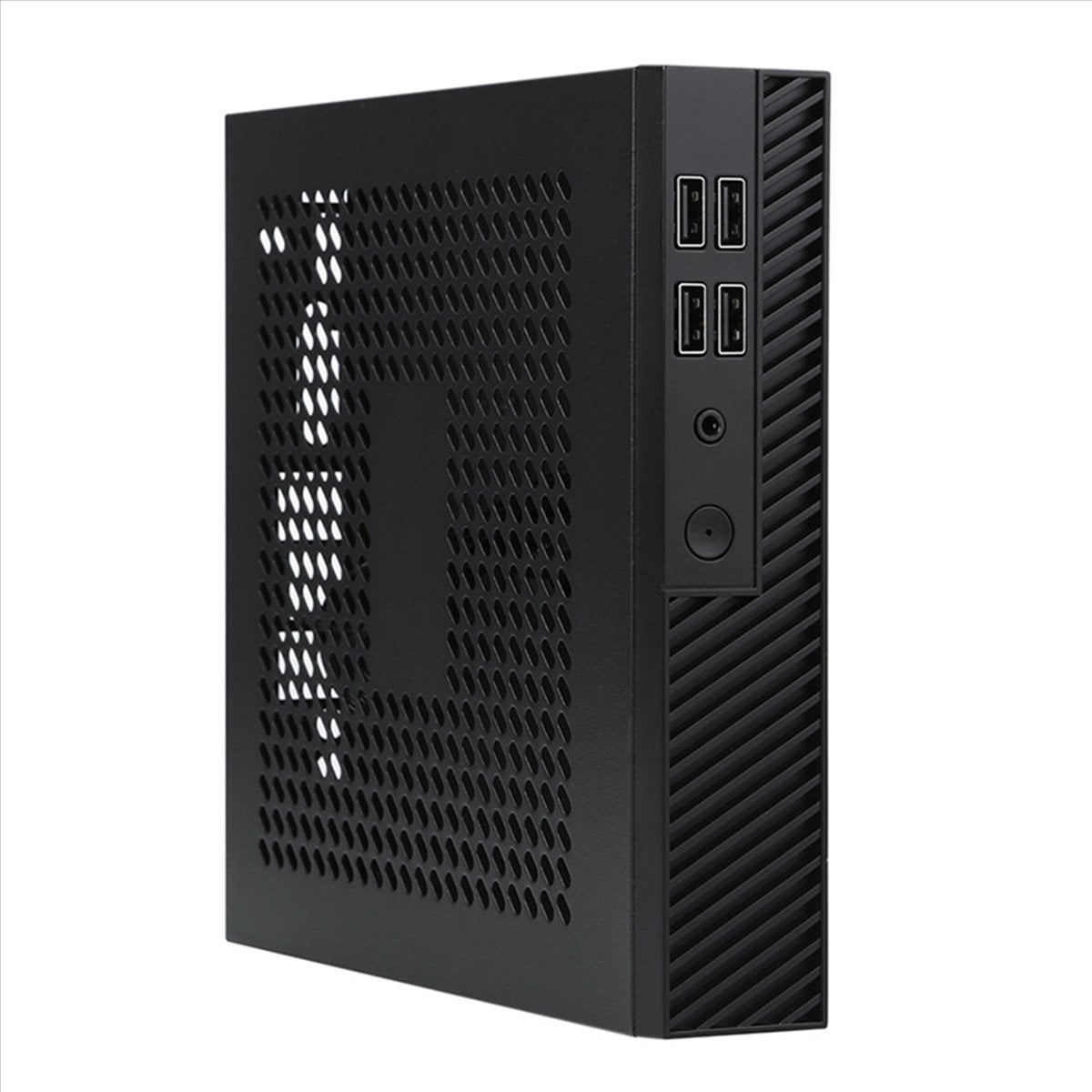 2X DX01 Thin Mini ITX Desktop Computer Chassis Thin Half Height Computer Chassis Portable Desktop Computer Case,2 x Chassis,Black