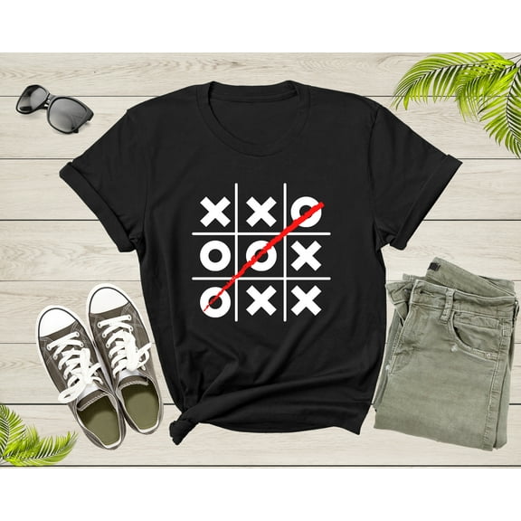 Tic Tac Toe Game Three in Row Traditional Kids Puzzle Game T-Shirt Cool Game Lover Gift T Shirt for Men Women Kids Boys Girls Teens Tshirt