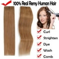 thumbnail image 5 of SEGO Blonde Clip in Human Hair Extensions Balayage One Piece Soft Straight 3/4 Full Head Hair Pieces for Women, 5 of 12